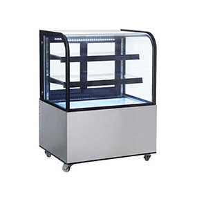 Floor Standing Square Refrigerated Glass Display Case for Cake Bakery